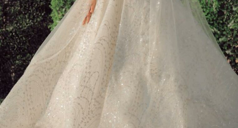 فستان زفاف فائق الجمال مستوي راقي استعمال مره واحده